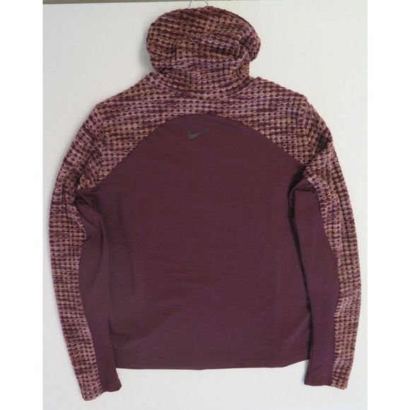 Nike Pro AR1909 652 Women's Plus Sz 2X Burgundy/Brown Hyperwarm Turtleneck Shirt - Picture 7 of 8